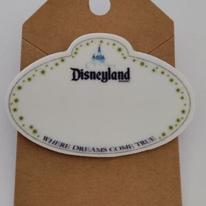 Disneyland theme name tag acrylic lapel pin